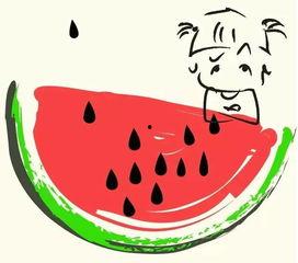 吃果瓜的人图画,描绘吃果瓜人群的生动画卷